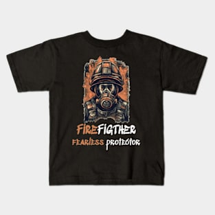 Firefighter Fearless Protector Kids T-Shirt